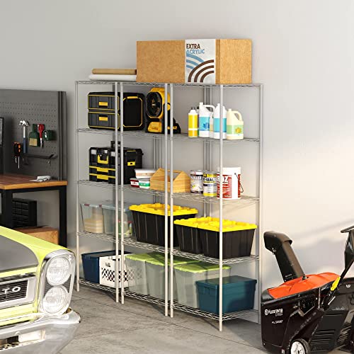 HOMEFORT 5Tier Wire Shelving 5 Shelves Unit Metal Storage Rack Durable Organizer Perfect for