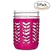 JarJackets Silicone Mason Jar Protector Sleeve - Fits Ball, Kerr 16oz (1 pint) WIDE-Mouth Jars | Package of 3 (Sangria)