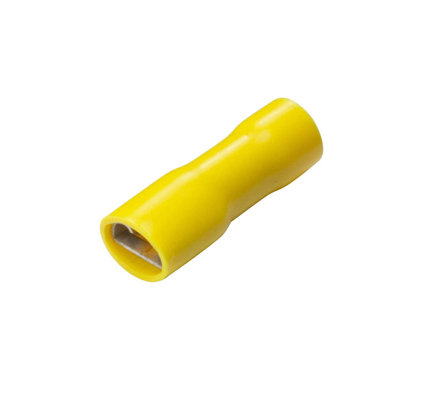 GTSE 100 Pack of Yellow Fully Insulated Female Spade Terminals - 6.3mm - Premium Pre-insulated Crimp Terminals