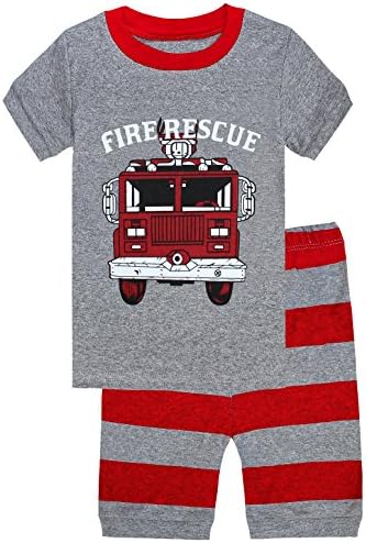 Boy Pajamas Truck 2 Piece Children Short Set Cotton Toddler Pjs Clothes Set Size 18M