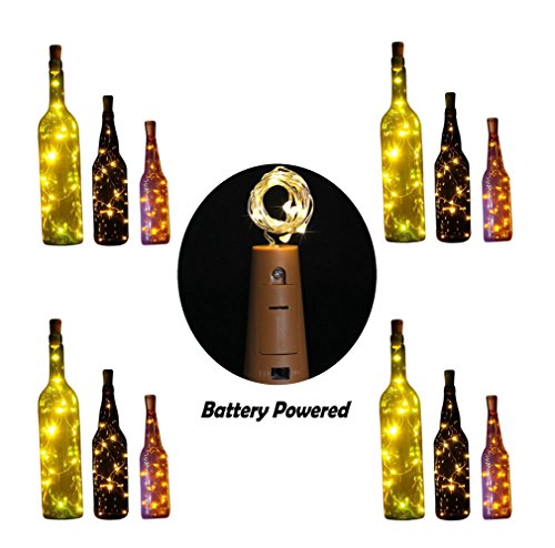 10 LED Bulbs Cork Lights Battery Powered (12 pcs) - 39 Inch Long String Wine Bottle Cork Fairy Lights for Bottle DIY, Table Decorations, Christmas, Wedding, Dancing, Halloween, Party, Festival Decor