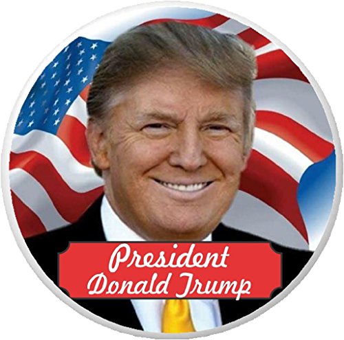 President Donald Trump (American Flag) 1.25â€ Pinback Button Pin