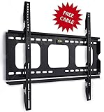 Mount-It! Low Profile Fixed TV Wall Mount Bracket for 32, 34, 37, 39, 40, 42, 47, 48, 49, 50, 52, 55, 60 Inch Flat Screen TVs, Ultra Slim Design with 175 Lbs Capacity Max VESA 750x450 6 ft HDMI Cable