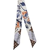 JERLA 100% Mulberry silk Scarf Head Hair Ribbon Handbag Handle wrap Tie Bundle Neckerchief Scarf for women