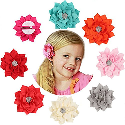 Newland Hair Clip Hairpin Hairbow Flowers For Baby Girls Kids Children Hair Accessories (8 Packs) (Multicoloured)