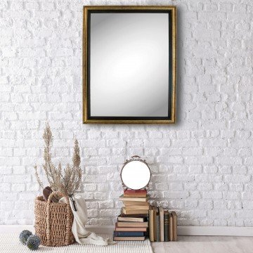 Vintage Bronze Framed Wall Mounted Mirror, Rectangular 17\u0026quot; x 13\u0026quot;, Elegant Classic Antique Look 