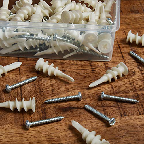 Plastic SelfDrilling Drywall Anchors, 60PCs Threaded Wall Anchors and