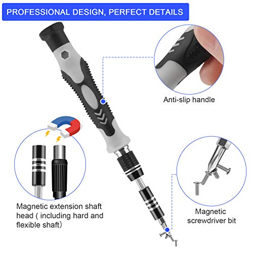 Screwdriver Set, MOICO 122 in 1 Magnetic Precision Screwdriver Set with 101 Replaceable Impact Driver Bits, Hand Repair Tool Kit with Case for iPhone/iPad/Android, Computer, Watch, Electronics