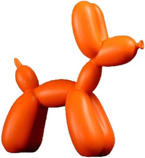 Amazon バルーン動物犬 犬像 バルーンドッグ 樹脂工芸品 彫刻 飾り オレンジ 19 5cm 7 6inch 置物 オブジェ オンライン通販