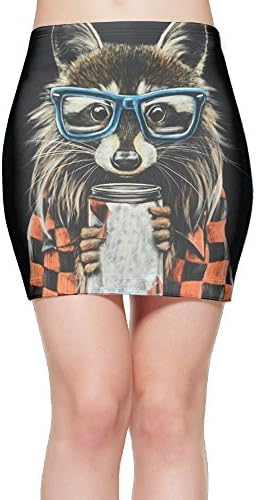 Dyyylwi Cool Sloth Drinking Funny Stretch Cotton Slim Mini-Skirt