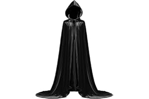AHLPO Velvet Hooded Cloak Unisex Cape with Hood Halloween Party Cosplay Costume Witch Robe Cloak Vampire Cape for Men Women