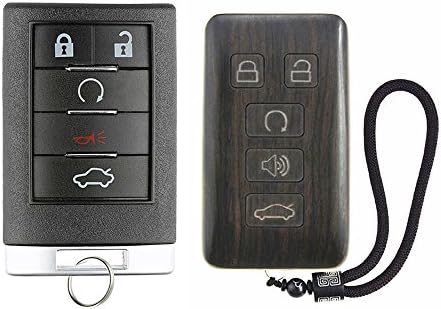 SHIKELANG Keyless Entry Remote Control Refit Rosewood Car Key Fob Shell Replacement for 2010-2015 Cadillac SRX (Circuit Board & Battery Excluded)