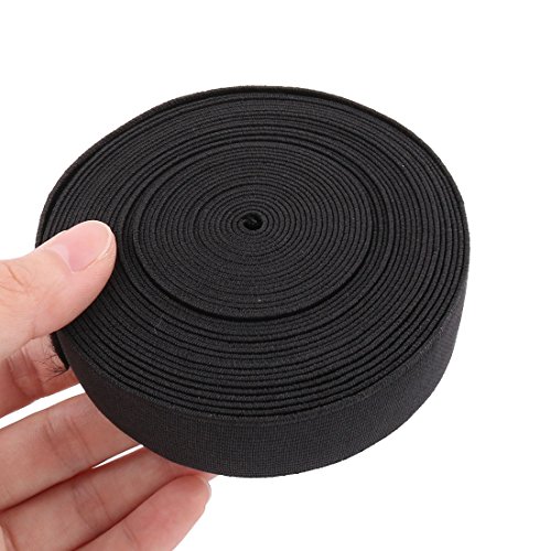 uxcell Polyester Tailoring Sewing Waistband Handicraft Elastic Band Rope 6 Yards Black