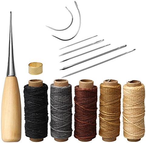 Hugesavings 14 Pieces Leather Sewing Tools Kit, Upholstery Hand Sewing Needles For DIY Accessories