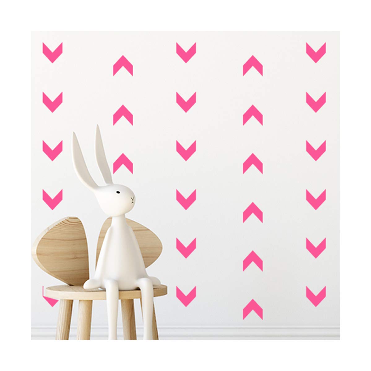 StickerDeen | Short Chevron Arrow Style Shape Decoration Removable Window, Furniture, Nursery Wall Art Vinyl Decal Stickers Gift | (Pack 120) (Baby Pink)