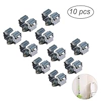 BESTOMZ Mop Broom Holder Hanger Wall Mounted Garden Storage Rack Grey 10pcs