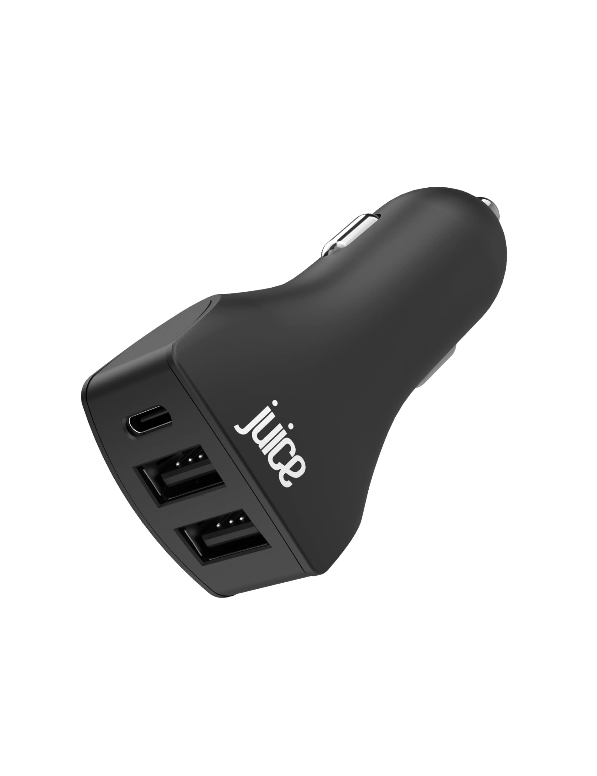 Juice 3 Port Car Charger | 37W Fast Charge USB-C Port | 2 x USB-A Ports