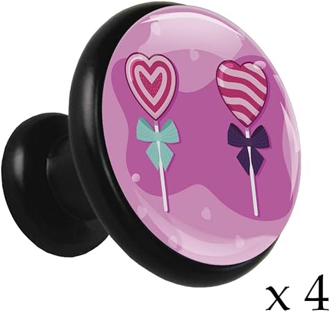 Piruleta Amor Púrpura Pomo de cajón redondo de metal sólido con vidrio