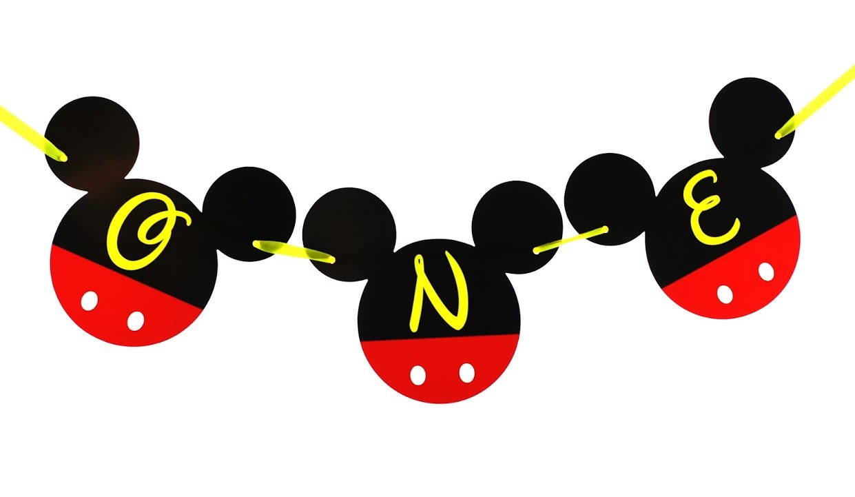 Mickey Mouse 1st Birthday Banner One Birthday Banner Happy