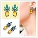 SXNK7 Sparkling Yellow Emerald Crystal Vintage Trendy Fruit Pineapple Earrings Stud Jewelry For Women (pineapple earring necklace sets)