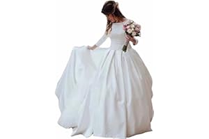 Dexinyuan Illusion Long Sleeve Wedding Dresses for Bride 2024 Lace Mermaid Beach Bridal Gowns Satin Boho Bridal Dresses