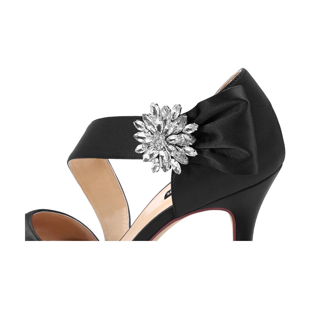 ERIJUNOR High Heel Party Sandals For Woman Open Toe Stiletto Bow Shoes Wedding Evening Dress Shoes for Dancing - Image 8