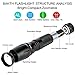 BAKTH Super Bright CREE XML T6 LED Tactical Flashlight, Outdoor Handheld Zoomable Adjustable Focus 5 Light Modes Water Resistant Torch with USB Charger & 18650 Rechargeable Battery