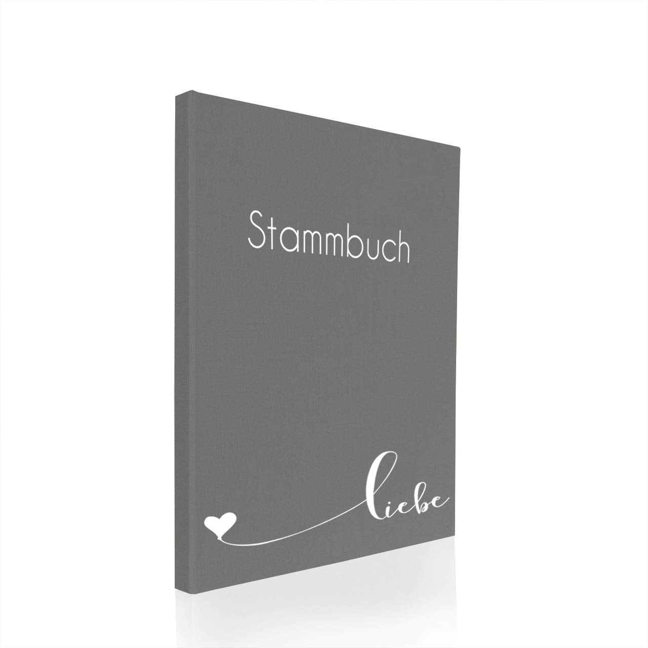 Hochzeitideal A4 Family Family Book with 'Love' Linen (Dark Grey)
