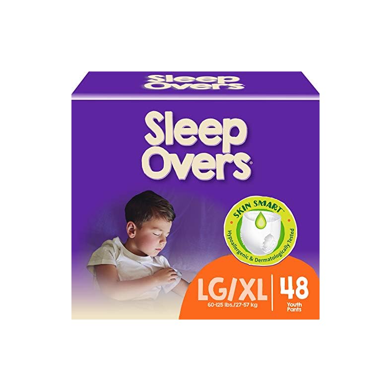 SleepOvers by Cuties, Bedwetting Underwear for Girls and Boys, Large/X-Large 60-125 lbs, 48 Count