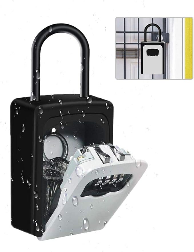 Suliper Key Lock Box with Shackle, 4Digit Combination