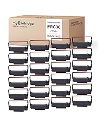 mycartridge 24 Pack Erc30 erc-30 ERC 30 34 38 B R COMPATIBLES Ribbon Cartridge for uso en erc38 nk506 (Negro Rojo)