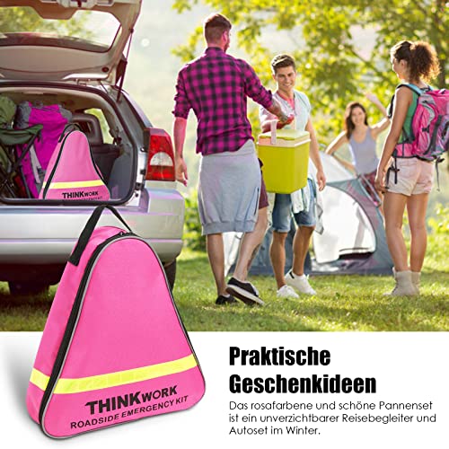 THINKWORK Car Emergency Kit for Teen Girls and Lady's Gifts, Pink