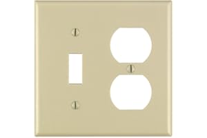 Leviton 2-Gang 1-Toggle 1-Duplex Device Combination Wallplate, 86005, Ivory