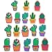 Paper Junkie 18-Pack Decorative Cactus Push Pin Thumb Tack, 6 Designs, 0.8 x 1.4 Inches