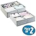 mDesign Fabric Baby Nursery Closet Organizer for Clothes, Towels, Socks, Shoes - Pack of 2, 8 Compartments, Gray