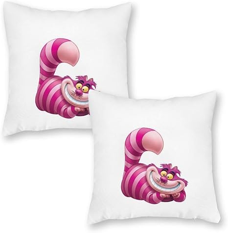 Amazon Co Jp チェシャ猫 クッションカバー 2枚セット 抱き枕カバー キャンバス 背当て インテリア 家庭用 オフィス 車内 ソファー かわいい アニメ キャラクター おしゃれ グッズ 雑貨 45 45cm ホーム キッチン