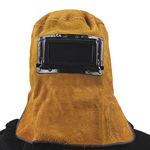 Portable Leather Welding Hood Mask – Front Protective Lens, Unbranded MASK-500