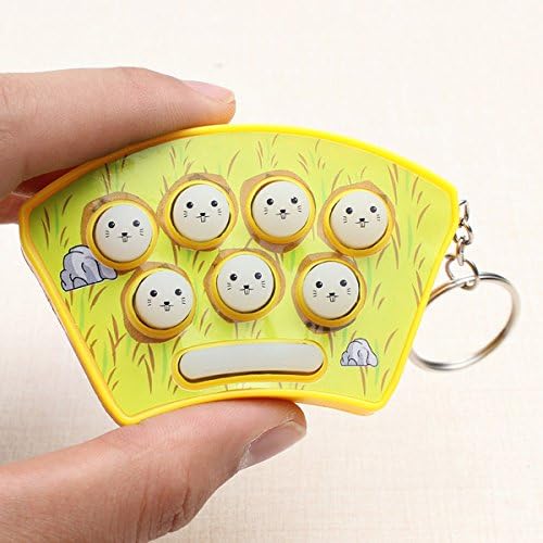 Letbo New Mini Whack-A-Mouse Mole Attack Game Key Chain Amusement Game
