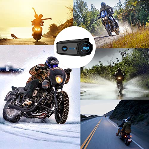 SCSETC Motorcycle Helmet Bluetooth Headset S8 Motorcycle Bluetooth Headset 1000m 2 Riders Intercom, Communication System Headset Universal Wireless Interphone (Waterproof/Handsfree/Stereo Music/GPS)