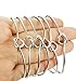LOLIAS 6 Pcs Love Knot Bangle Bracelets Simple Cuffs Bracelets for Women Stretch Bracelets Adjustable Silver-tone