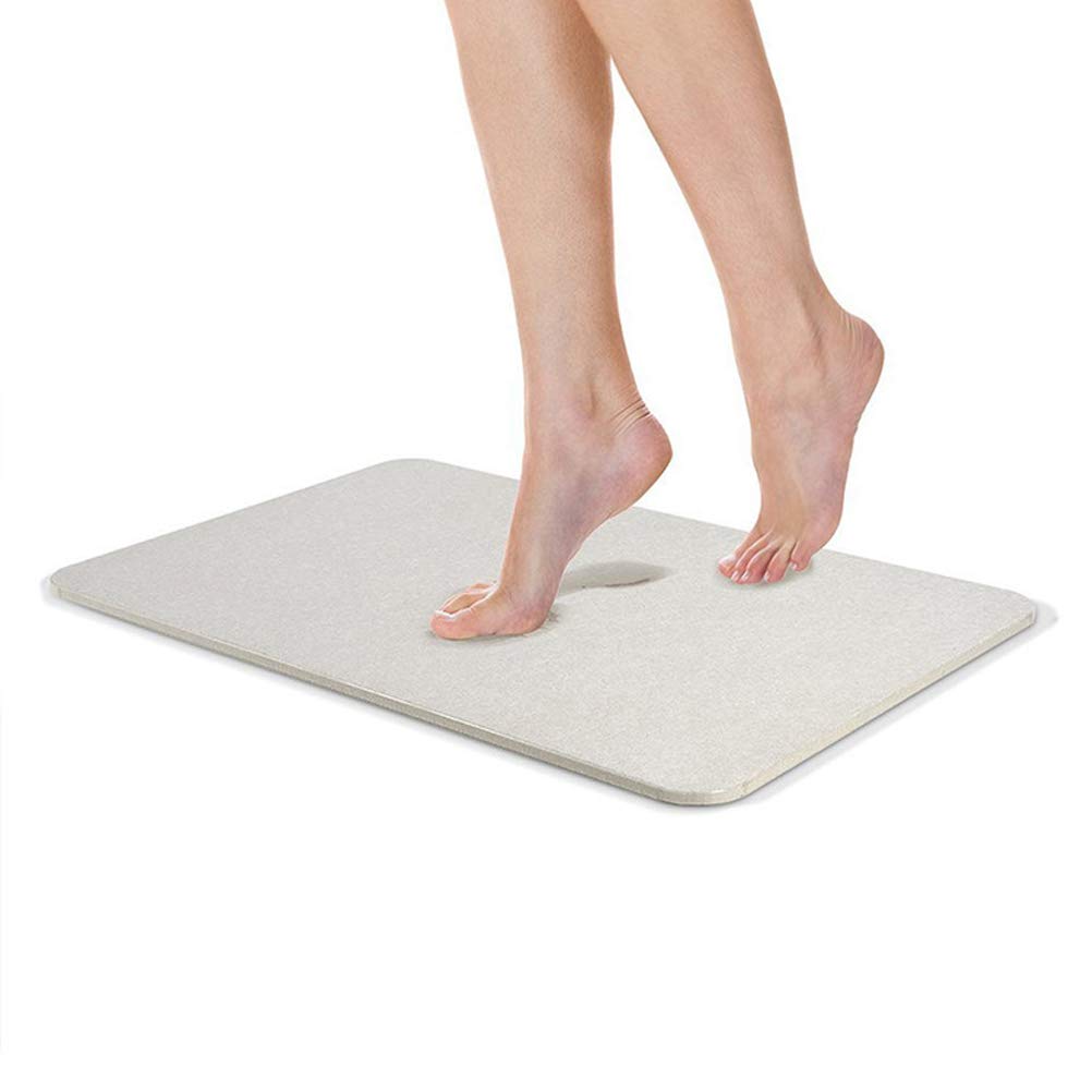 Cocoarm Stone Bath Mat - Diatomaceous Quick Drying Shower Mat, Absorbent Non-Slip Foot Pad, Easy To Clean Diatomite Bathroom Mat For Floor Kitchen 35 X 45CM