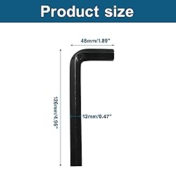Biaungdo 2 Pcs Black 12mm Hex Key Wrench, Small