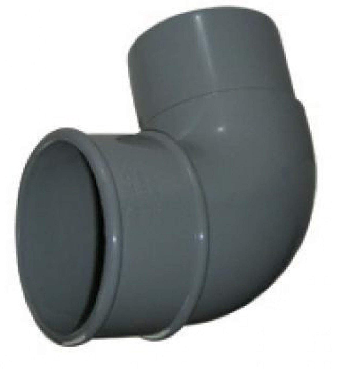 FLOPLAST 68mm Round Gutter Pipe 92.5 Degree Offset Bend - Grey - Pack of 2