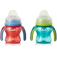 Evenflo Feeding Soft-flo Trainer Sippy Cup with Handle for Growing Baby and Toddler - Red/Teal, 5 Ounce (Pack of 2)