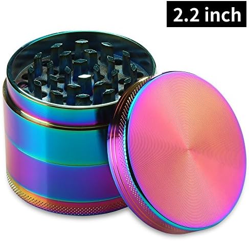 2.2 Inch 4 Piece Tobacco Spice Herb Grinder – Rainbow