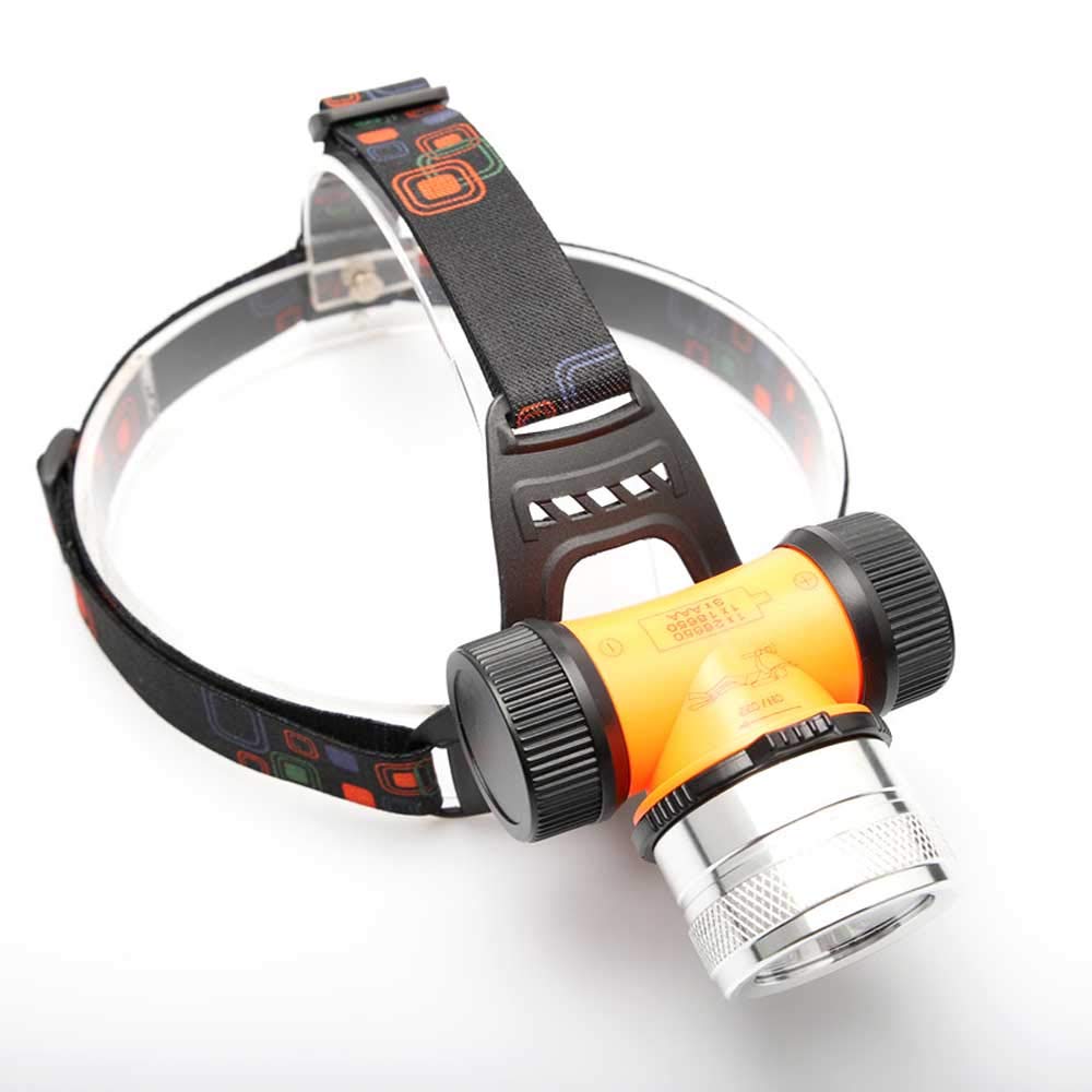 WESLITE Scuba Diving Head Torch, 1800 Lumens Professional Dive Headlamp with LED Waterproof Head Light Underwater Dive Head Torch for Diving Hunting Fishing (White & Yellow Light)