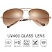 O-LET Aviator Sunglasses for Women Men Fishing Driving UV400 Glass Lens Aviators (58mm, Gold/Brown)
