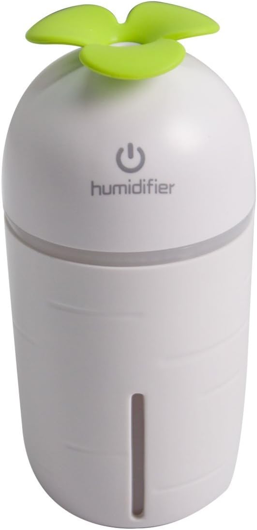 Angelia Girl Mini Aroma Essential Oil Diffuser 200ML Air Purifier Water Cool Mist Humidifier USB Desktop Air Cleaner with LED Light Cute Aroma Diffuser Carrot White Design for Home Office Study Yoga Spa