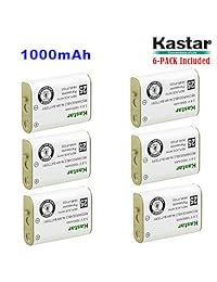 Kastar HHR-P103 tipo de batería (6-Pack), 25, Ni-MH batería recargable 3,6 V, 1000 mAh, Repuestos para Panasonic HHR-P103 p-p103, at & T, GE, VTech Teléfono inalámbrico (Detalle Modelos en la descripción)