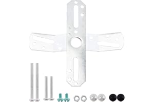 RTNLIT 4" Light Fixture Mounting Bracket, Universal Chandelier Crossbar 180 Rotation and Fixed, Cross-Shaped Lighting Parts with Screws and Nuts, 1 Pack